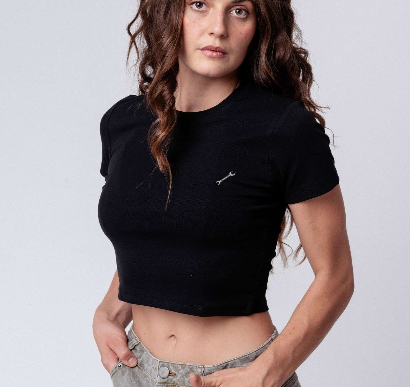 13er Schlüssel Crop Top Weiß