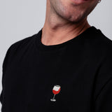 Glaserl Rotwein | Besticktes Bio Baumwoll Unisex T-Shirt