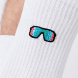 schnelle Brille | Bestickte Bio Baumwoll Socken