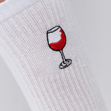Glaserl Rotwein | Bestickte Bio Baumwoll Socken