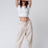 Gorbatschow | Besticktes Bio Baumwoll Cropped T-Shirt