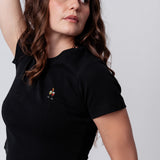 Wein Duett | Besticktes Bio Baumwoll Cropped T-Shirt