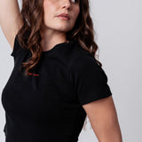 Caffé doppio | Besticktes Bio Baumwoll Cropped T-Shirt