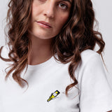 Tornado | Besticktes Bio Baumwoll Cropped T-Shirt