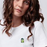 Gin Basil Smash | Besticktes Bio Baumwoll Cropped T-Shirt