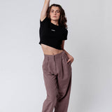 Fomo | Besticktes Bio Baumwoll Cropped T-Shirt