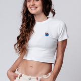 Glühwein | Besticktes Bio Baumwoll Cropped T-Shirt