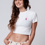 dos mas | Besticktes Bio Baumwoll Cropped T-Shirt
