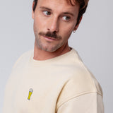 Weißbier | Bestickter Bio-Baumwoll Unisex Pullover