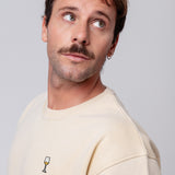 Weißwein | Bestickter Bio-Baumwoll Unisex Pullover