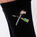 Champagnersäbel | Bestickte Bio Baumwoll Socken