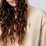 Weißbier | Bestickter Bio-Baumwoll Unisex Hoodie