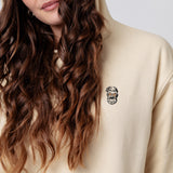 Kaffee Hipster | Bestickter Bio Baumwoll Unisex Hoodie