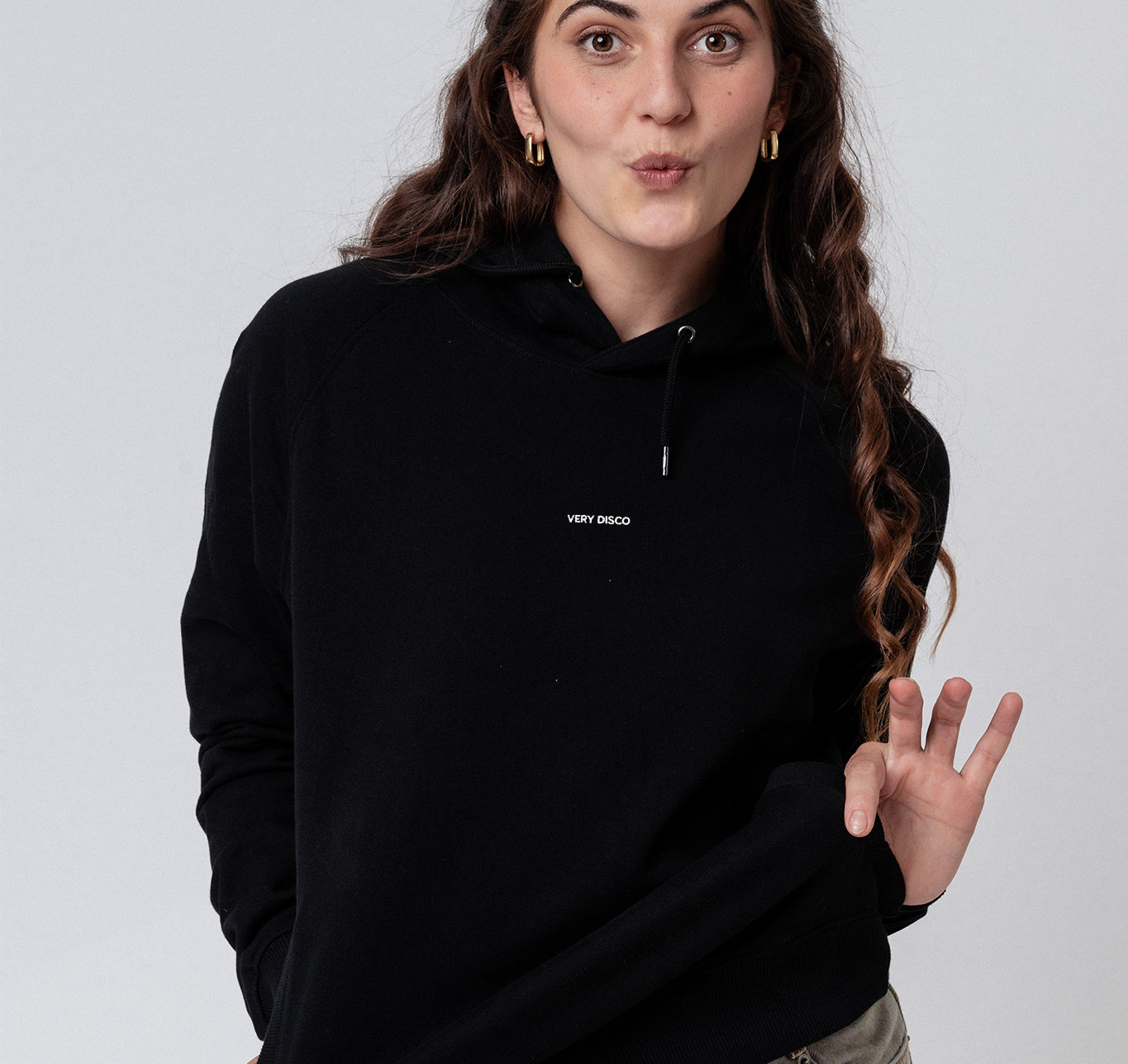 Very Disco | Bestickter Bio-Baumwoll Unisex Hoodie