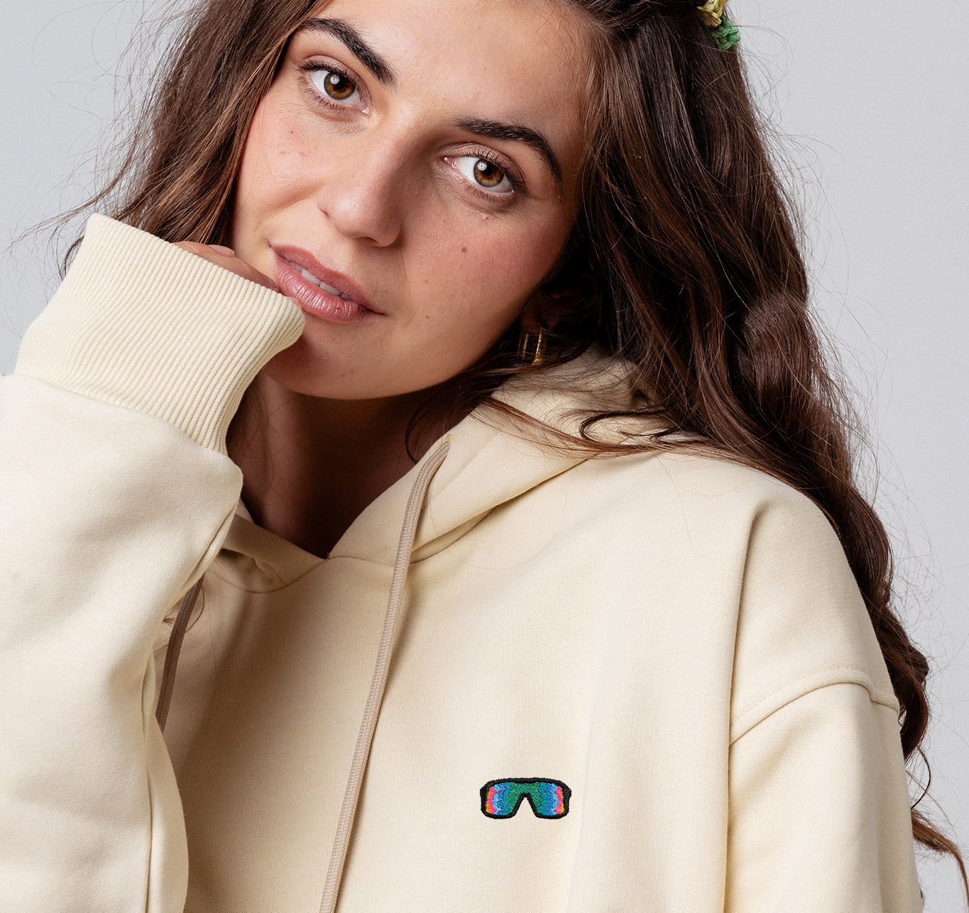 schnelle Brille| Bestickter Bio-Baumwoll Unisex Hoodie