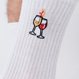 Wein Duett | Bestickte Bio Baumwoll Socken
