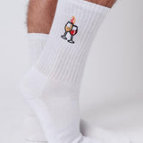 Wein Duett | Bestickte Bio Baumwoll Socken