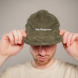 Sip Happens | Bestickte Bio Baumwoll Cord Cap