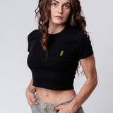 Ottakringer | Besticktes Bio Baumwoll Cropped T-Shirt