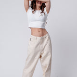 Kirschwasser | Besticktes Bio Baumwoll Cropped T-Shirt