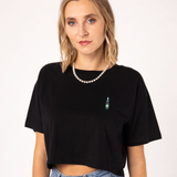 Spezi® | Besticktes Bio Baumwoll Cropped T-Shirt