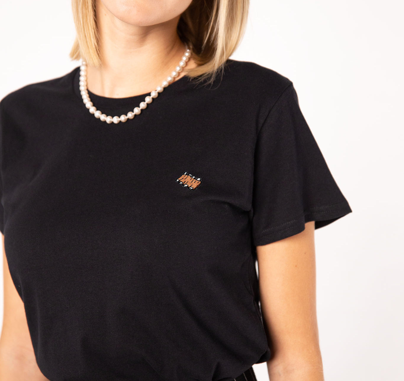 Rippchen | Besticktes Bio Baumwoll Frauen T-Shirt