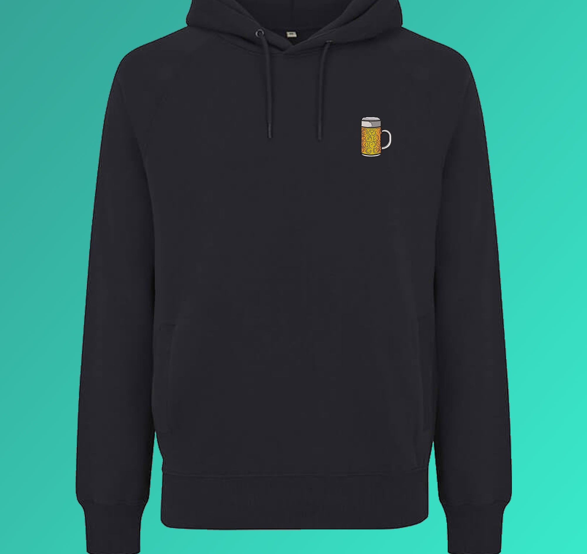 Maßkrug | Bestickter Bio-Baumwoll Unisex Hoodie