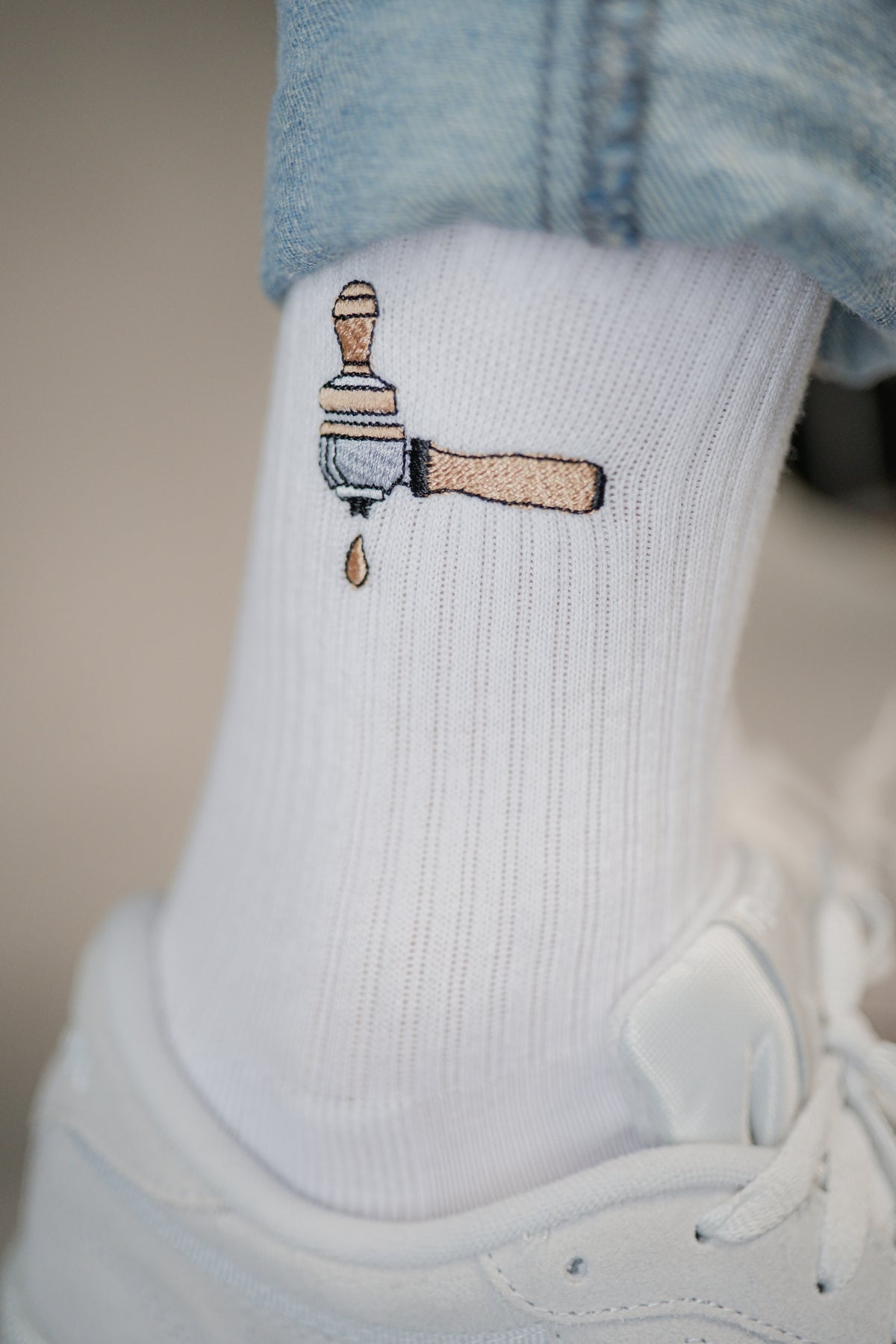 Siebträger & Tamper | Bestickte Bio Baumwoll Socken