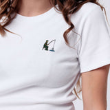 Angler | Besticktes Bio Baumwoll Cropped T-Shirt