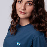 Argentinien | Minimal Flag – Besticktes Bio-Baumwoll Fan Shirt