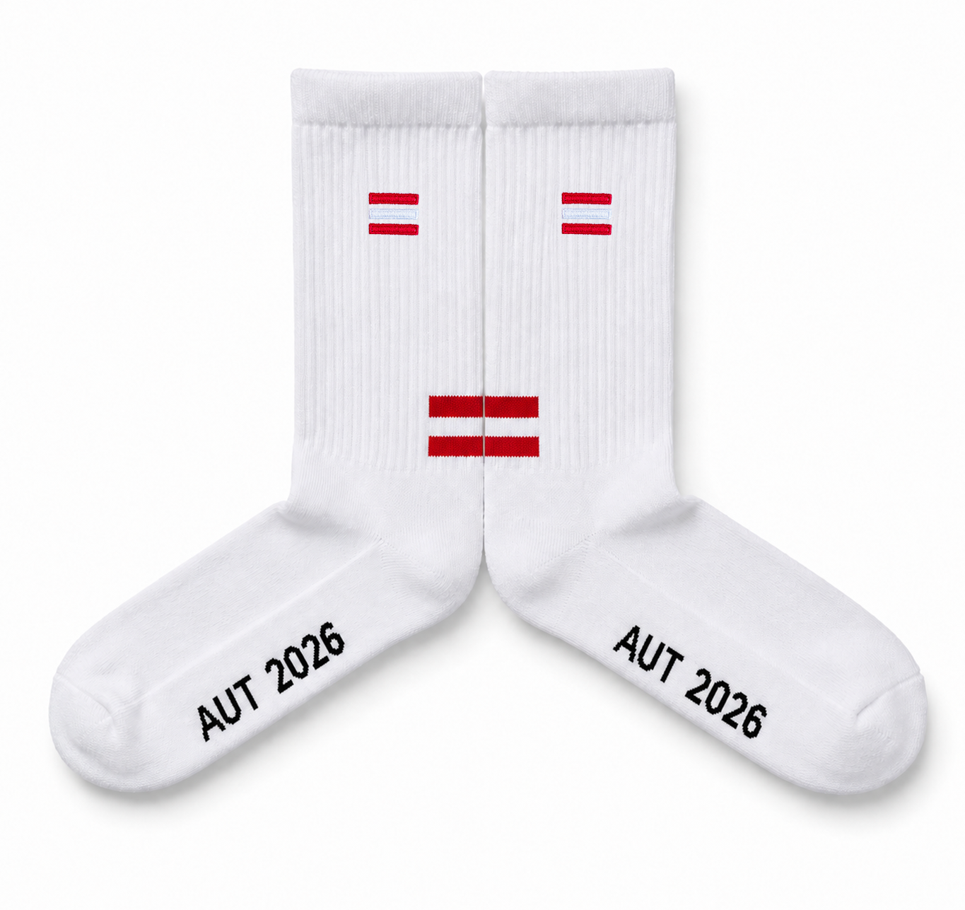 Österreich | Minimal Flag | Bestickte Bio Baumwoll Fan Socken