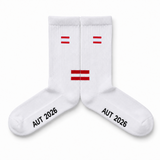 Österreich | Minimal Flag | Bestickte Bio Baumwoll Fan Socken
