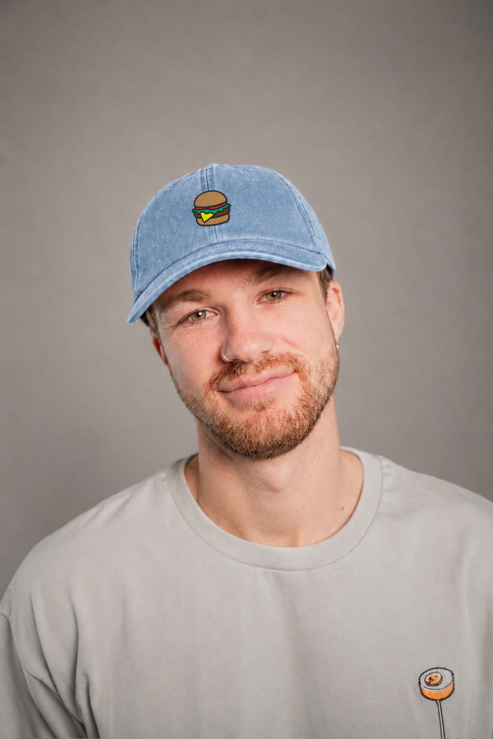 Burger Vintage Light Denim Vintage Cap