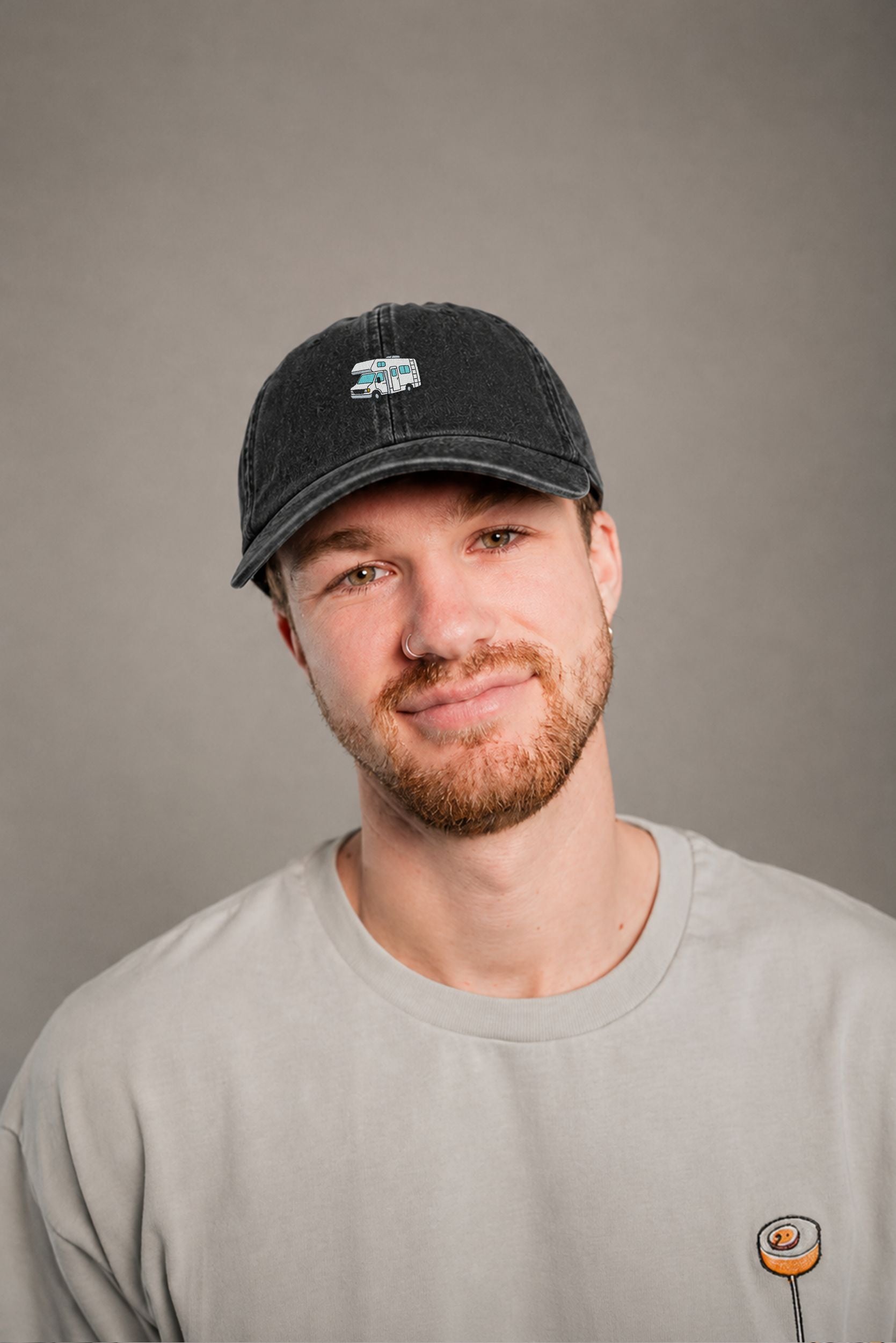 Camper Vintage Black Vintage Cap