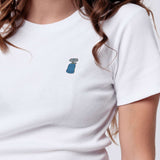 Campingkocher | Besticktes Bio Baumwoll Cropped T-Shirt