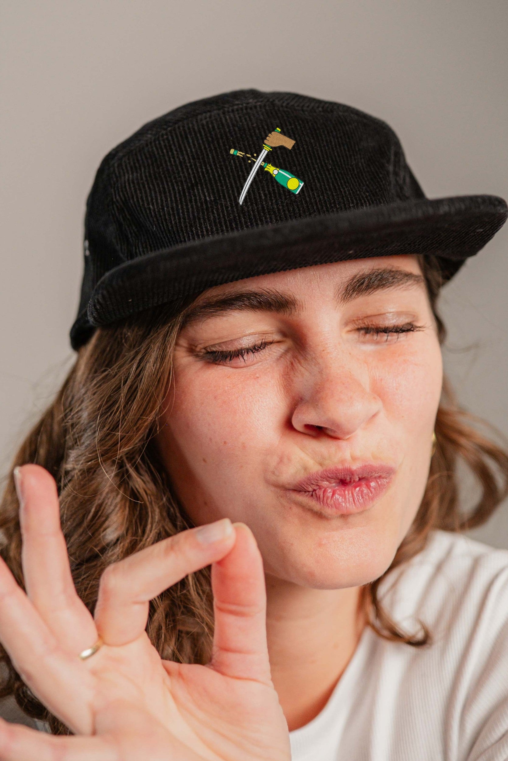 Champagner Sabel Cord Camper Cap