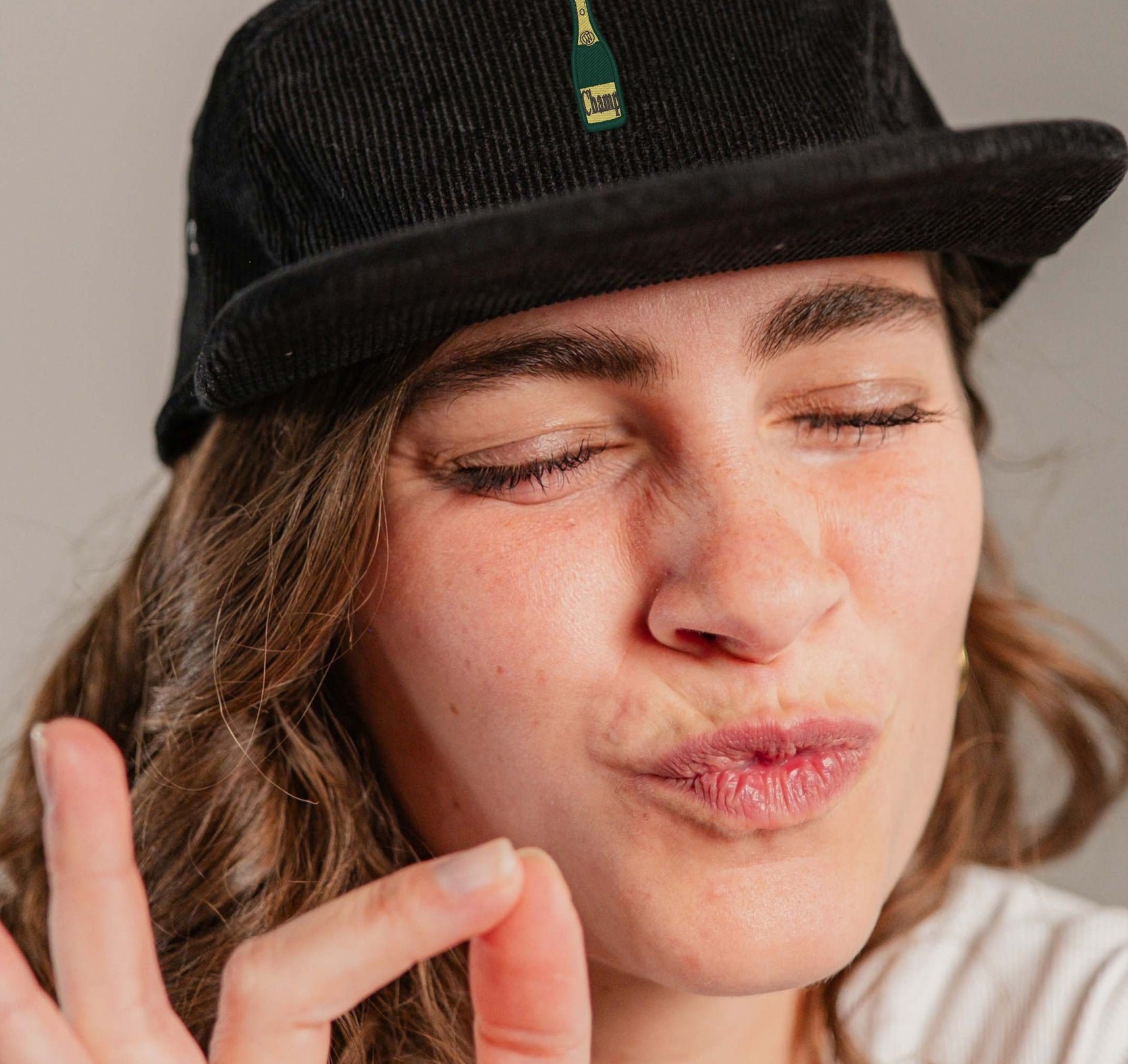 Champagner Cord Camper Cap