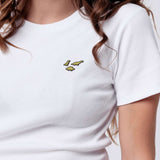 Dino Nuggets | Besticktes Bio Baumwoll Cropped T-Shirt