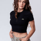 Gravelbike Gruen Crop Top Weiß