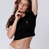 Golf Girl | Besticktes Bio Baumwoll Cropped T-Shirt