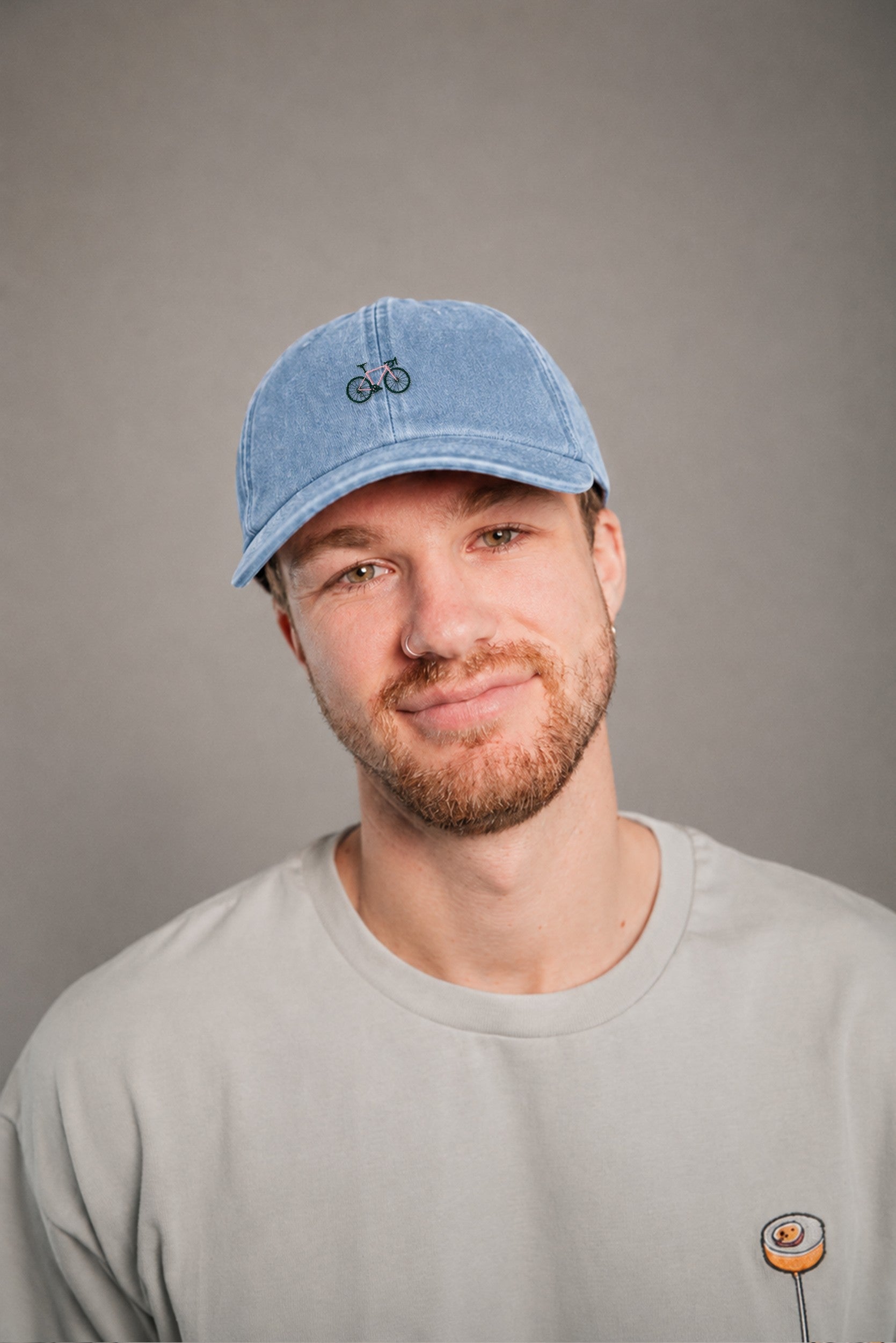 Gravelbike Pink Vintage Light Denim Vintage Cap