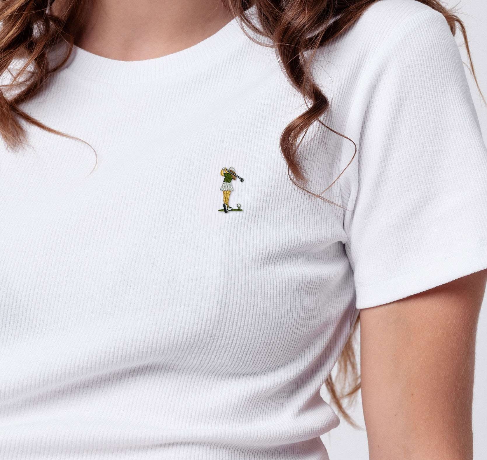 Golf Girl | Besticktes Bio Baumwoll Cropped T-Shirt