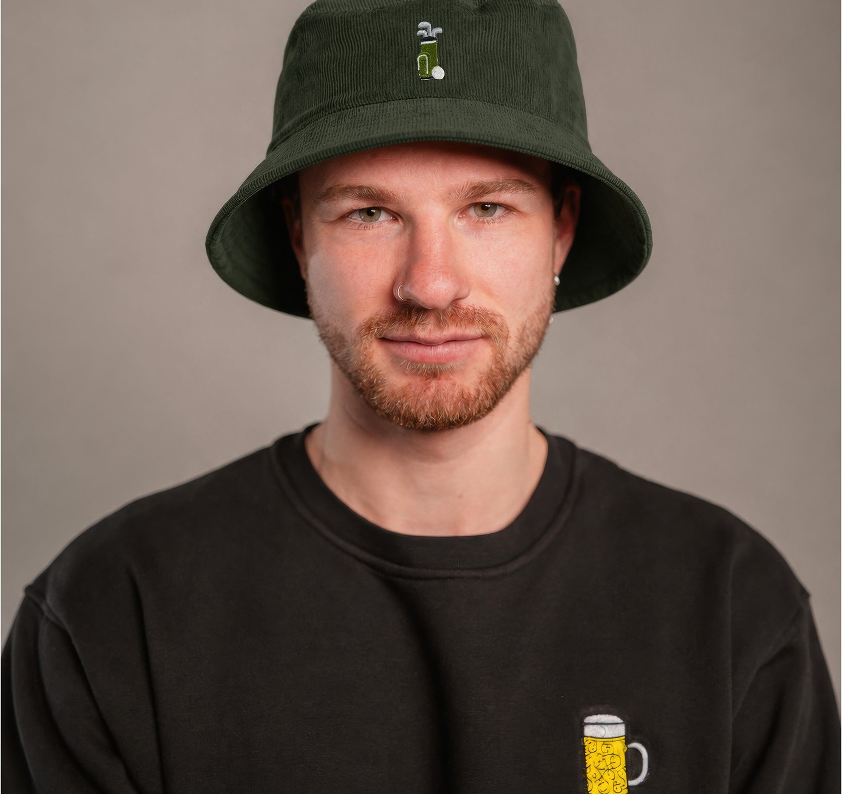 Golfbag Grün Cord Bucket Hat