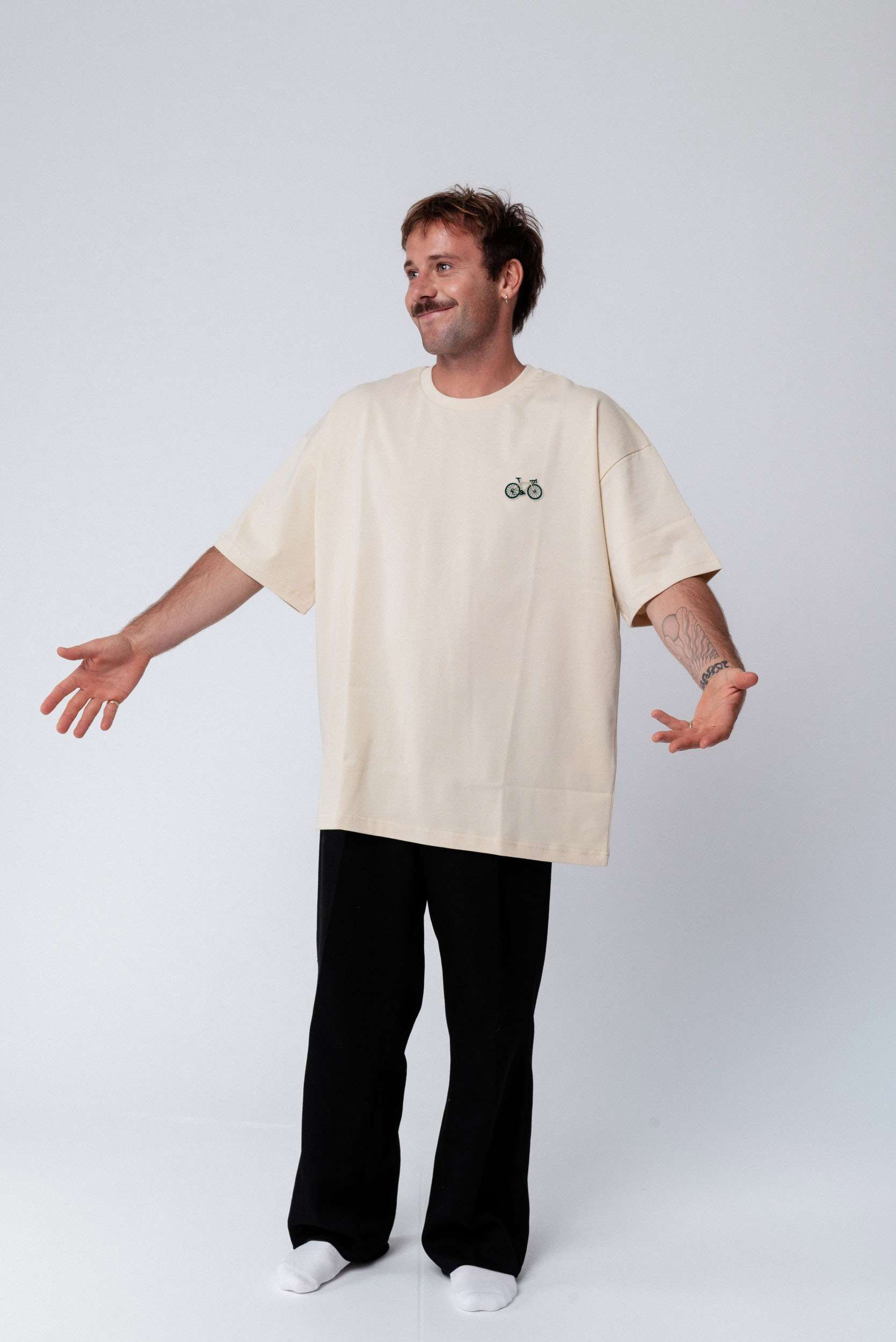 Gravelbike Beige | Heavy Oversized Bio Baumwoll T-Shirt