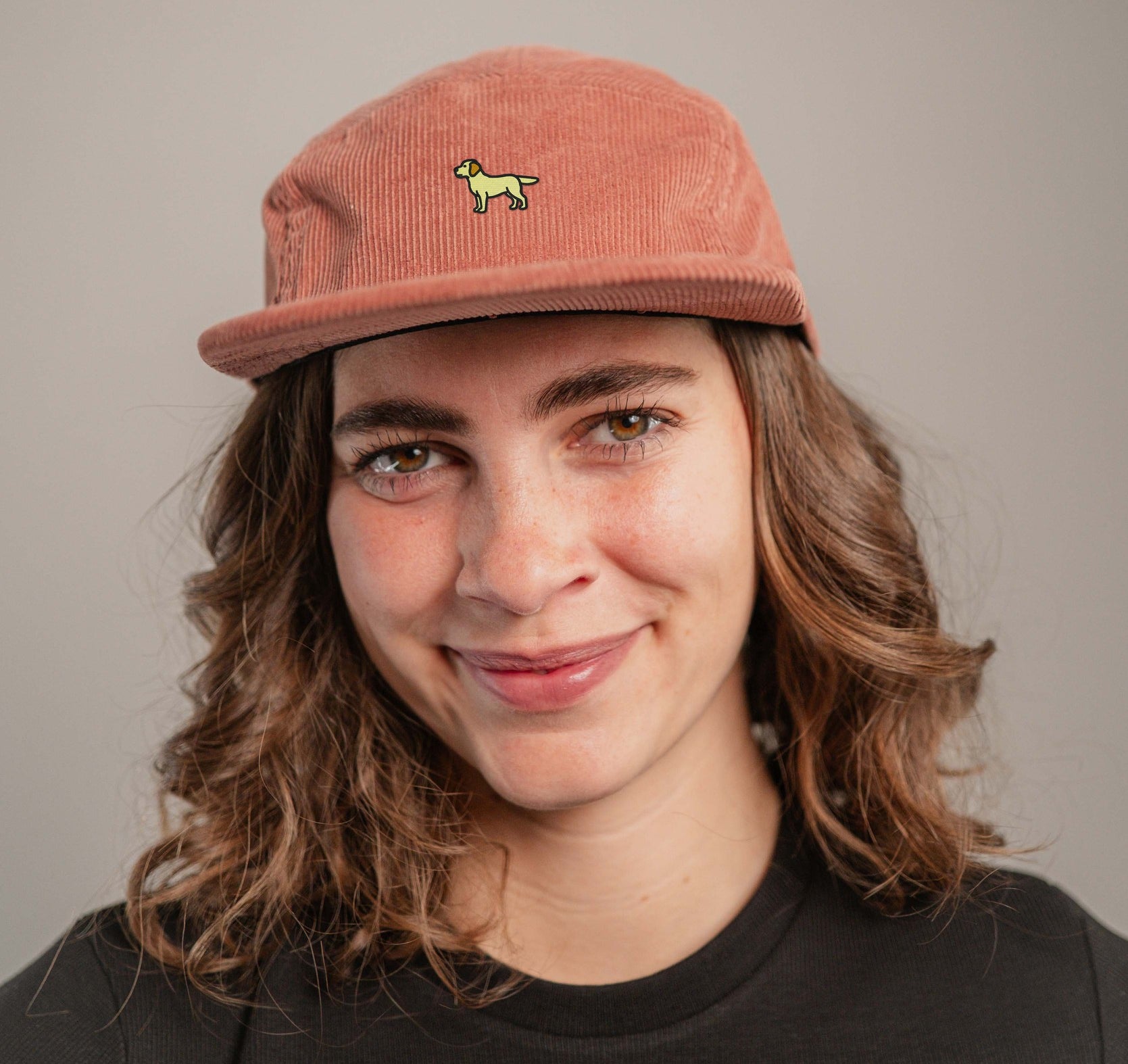 Labrador Gold Camper-Cap rose Cord Camper Cap