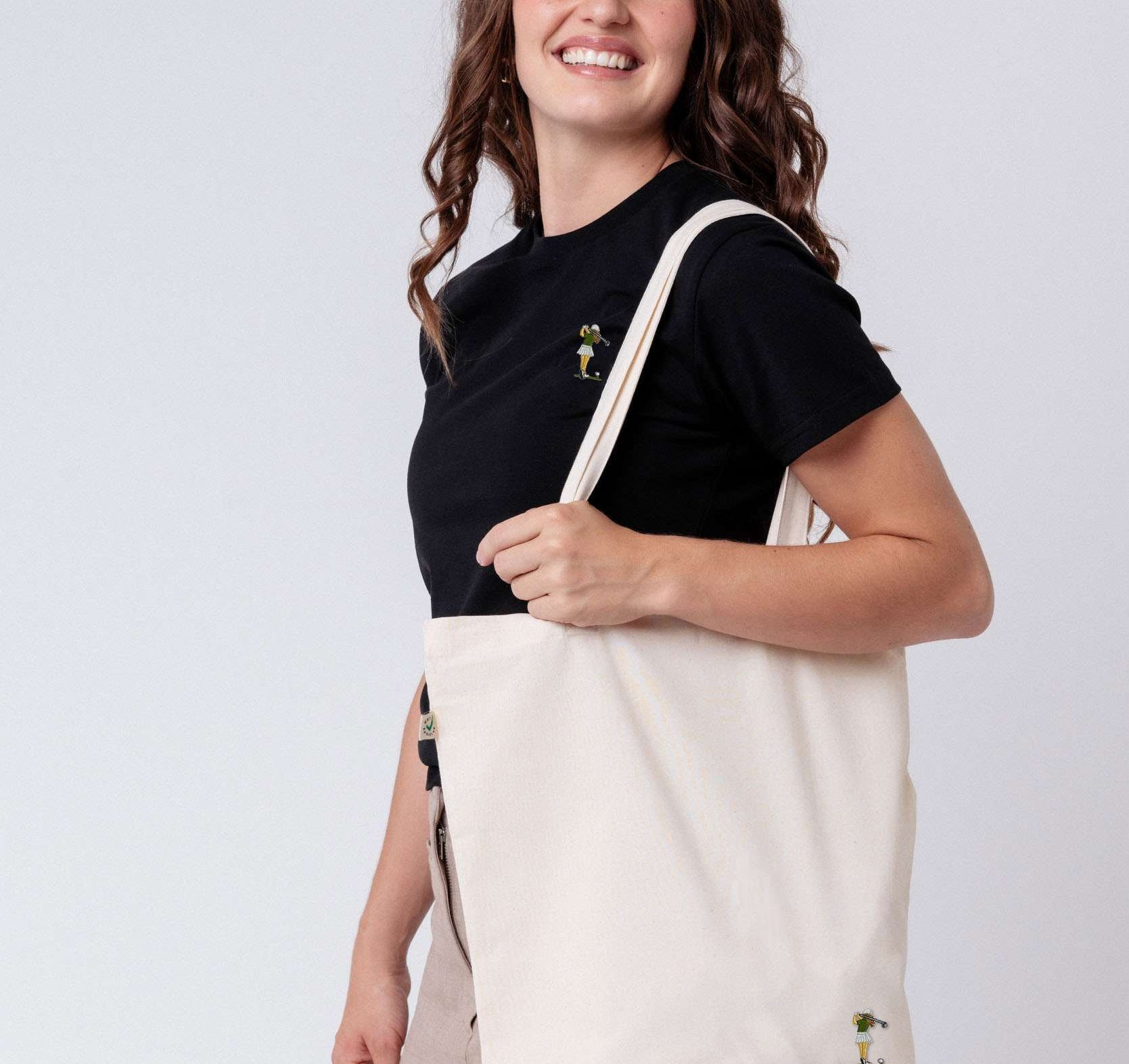 Golf Girl | Bestickte Bio Baumwoll Tasche