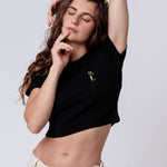 Golf Guy | Besticktes Bio Baumwoll Cropped T-Shirt