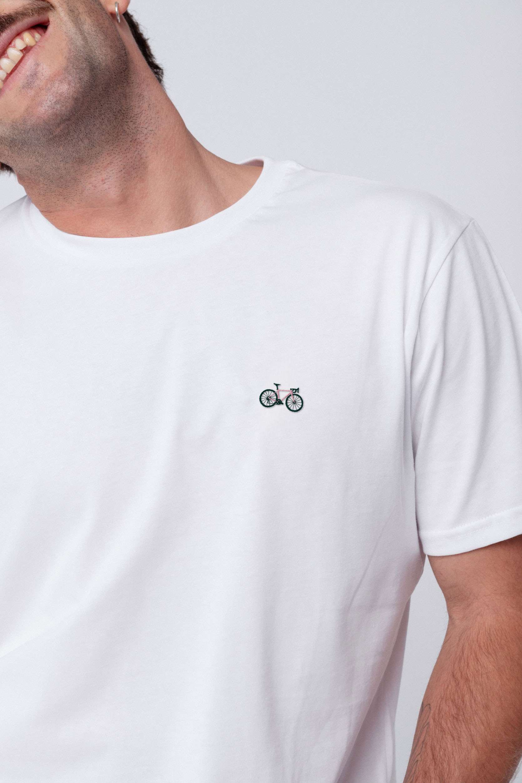 Gravelbike Pink | Besticktes Bio Baumwoll Unisex T-Shirt