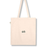 Gravelbike Beige | Bestickte Bio Baumwoll Tasche