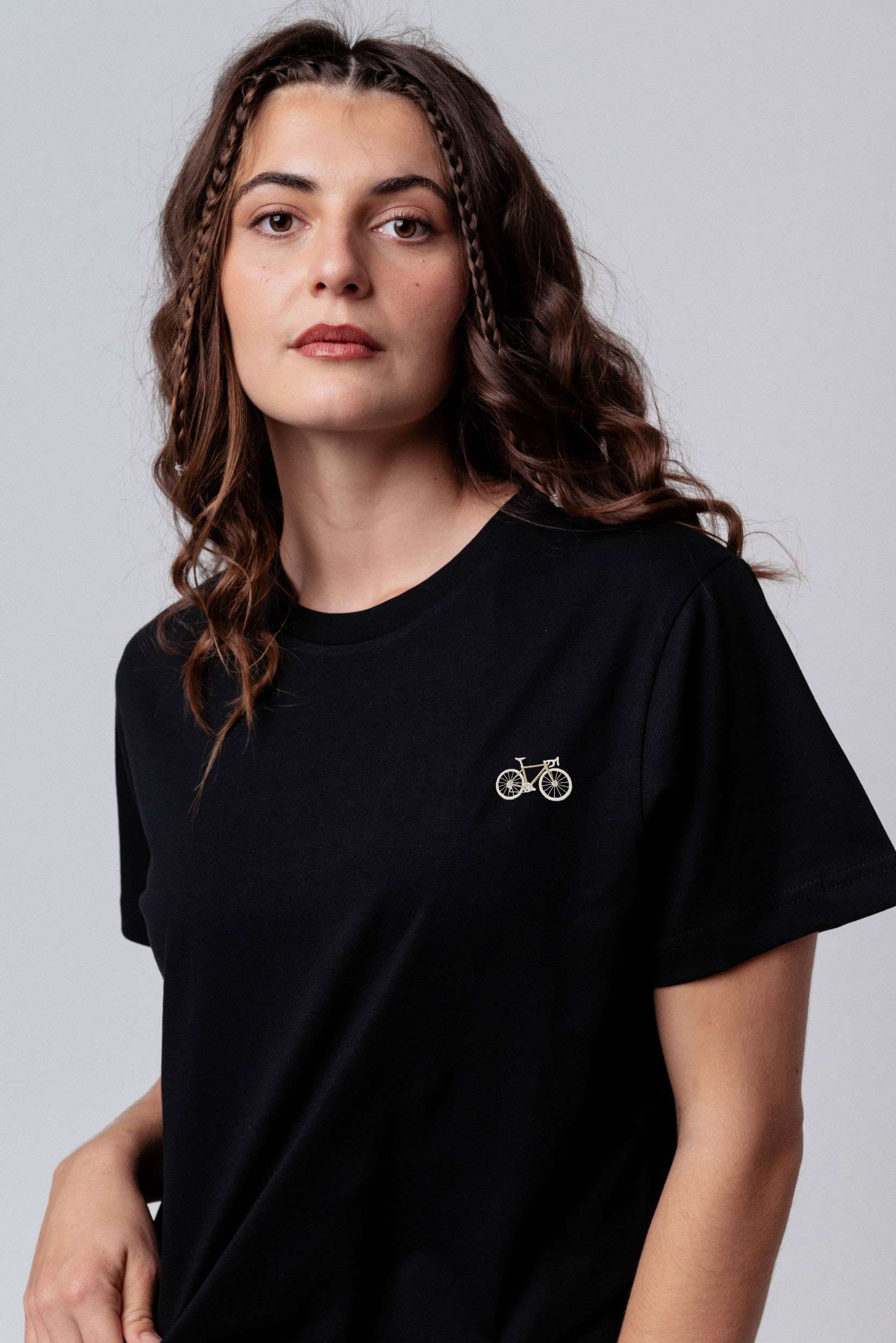 Gravelbike Beige | Besticktes Bio Baumwoll Unisex T-Shirt